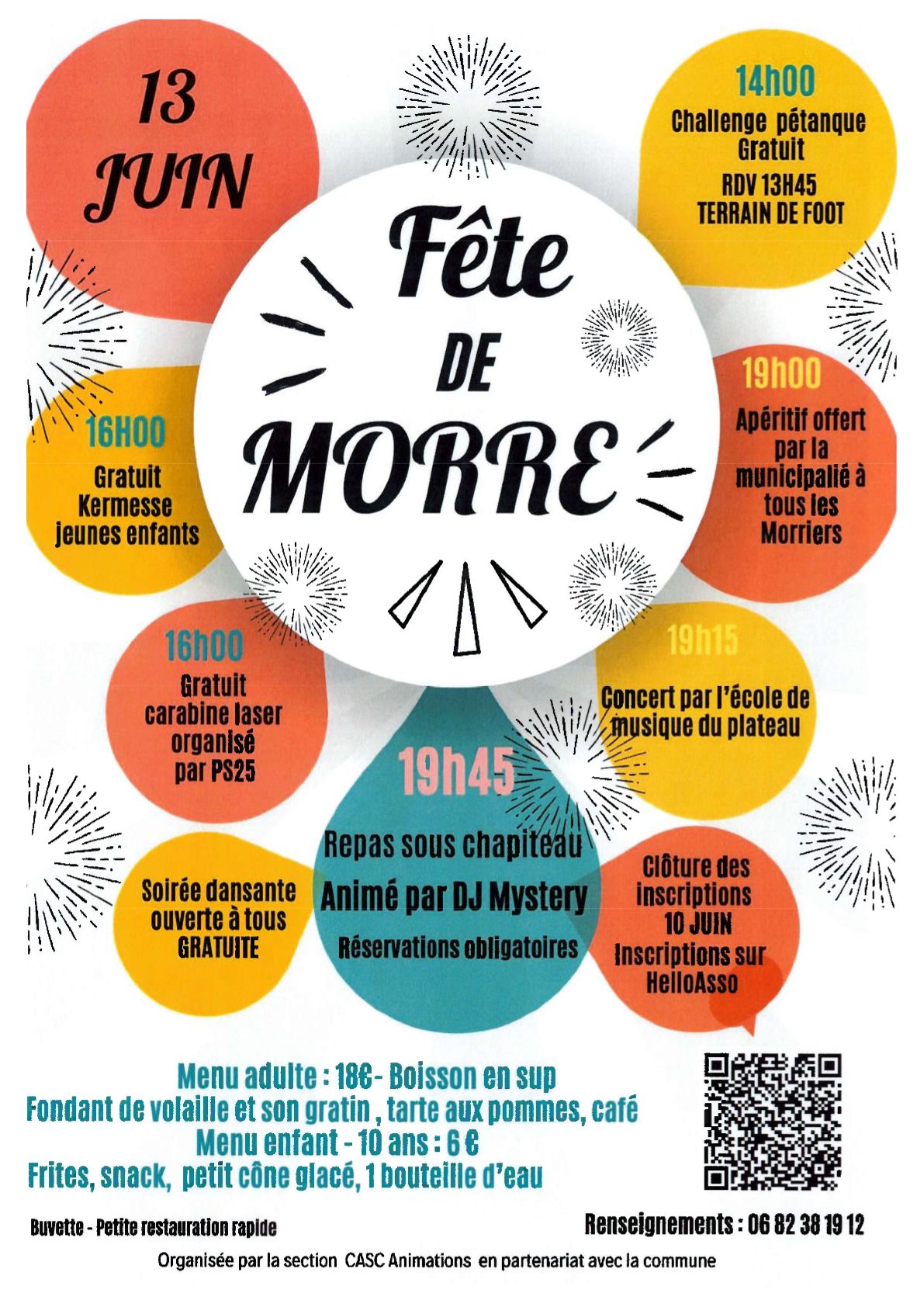 FETE De MORRE - 13 juin 2026 - à partir de 14h avec le tournoi de pétanque