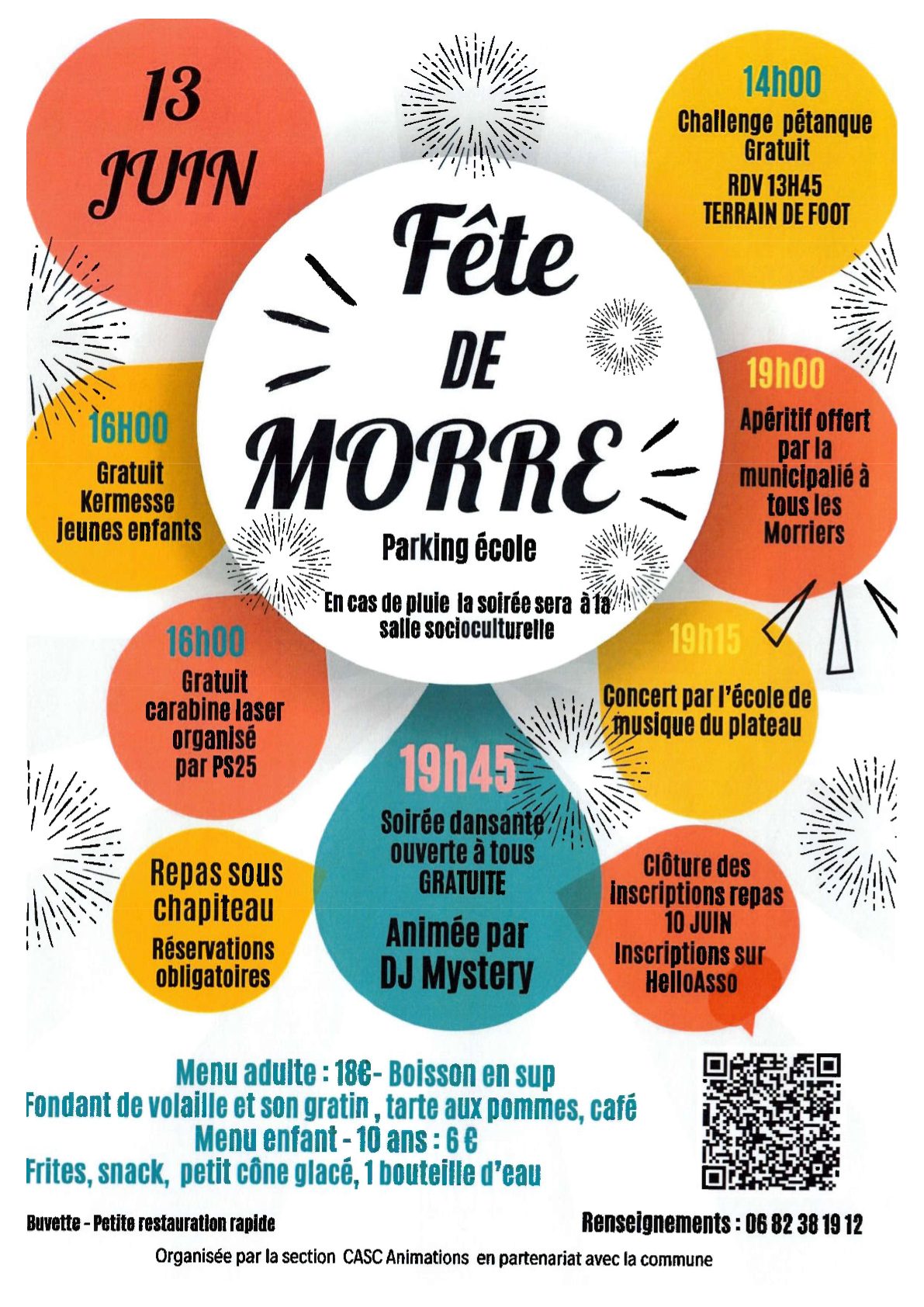 FETE De MORRE - 13 juin 2026 - à partir de 14h avec le tournoi de pétanque