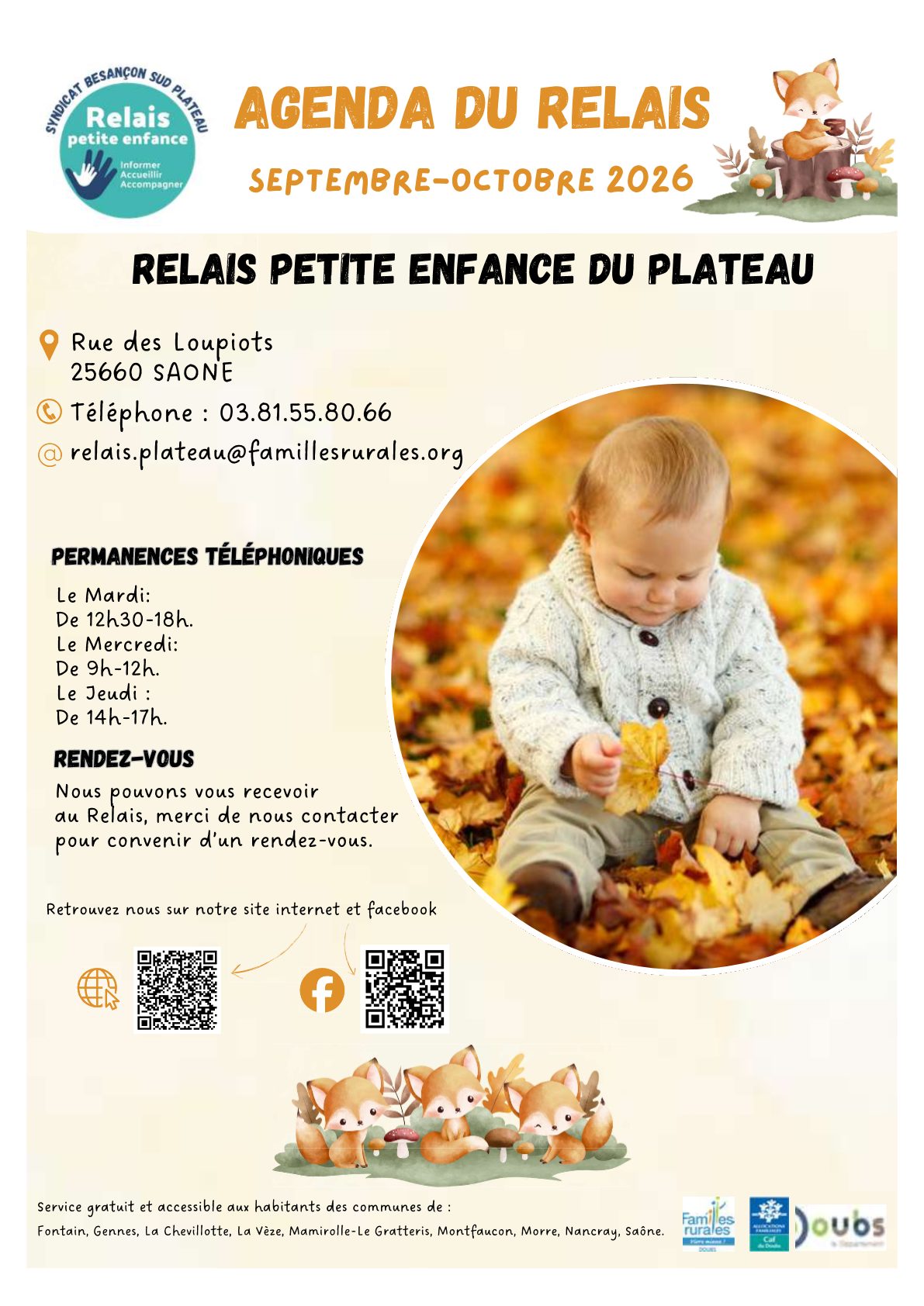 Agenda du relais septembre-octobre 2026